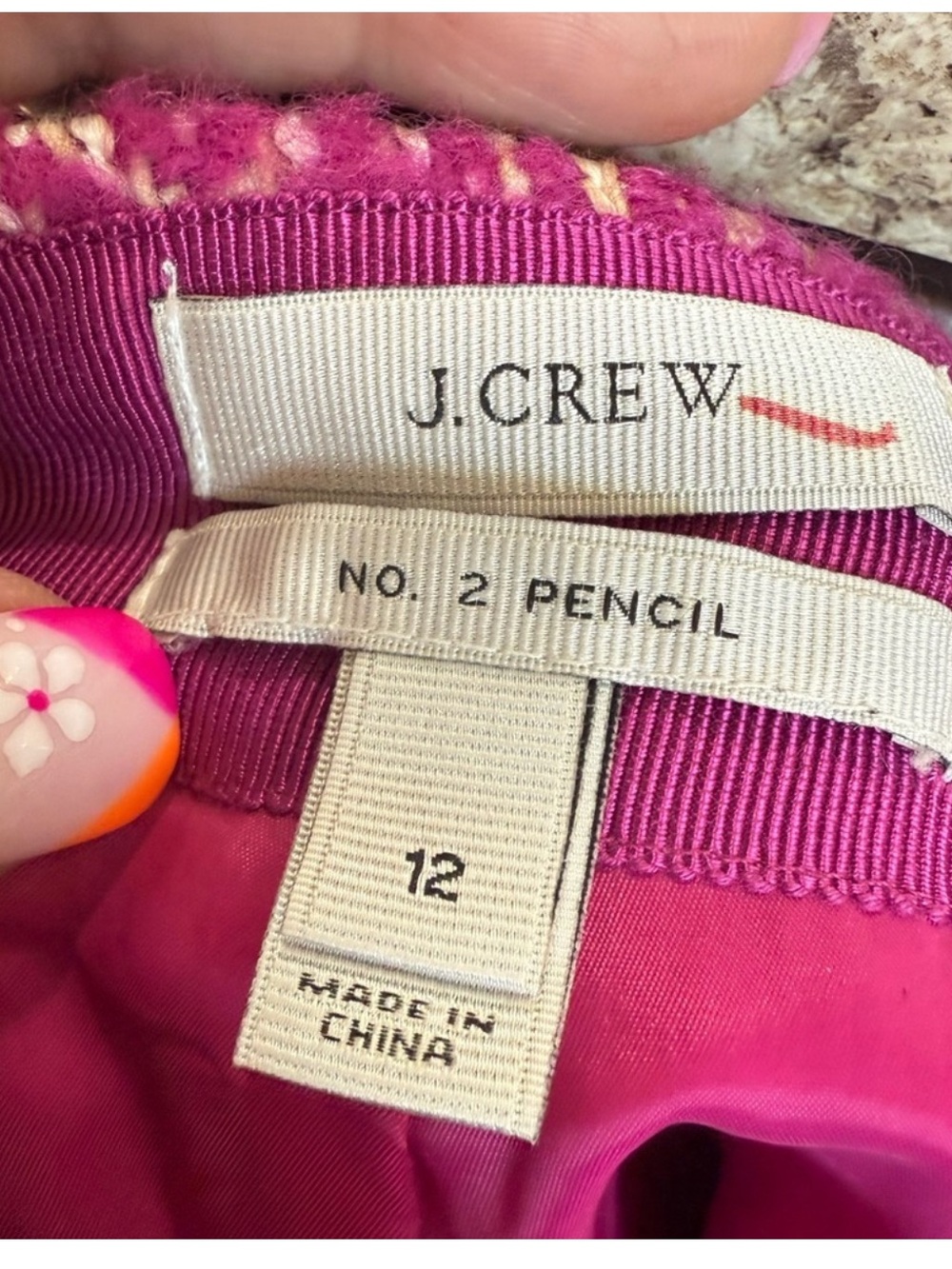 J. Crew Fuchsia Textured A-Line Skirt - Picture 4 of 9